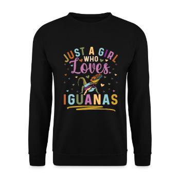 Iguanische Reptilienliebhaber Herpetologe - Unisex Pullover - Schwarz - Vorne - Alina (178cm) & Michal (187cm)