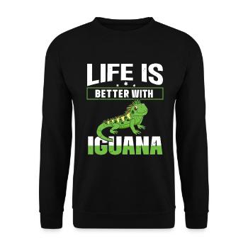 Herpétologiste amateur de reptiles iguanien - Sweat-shirt Unisexe - noir - Devant - Alina (178cm) & Michal (187cm)