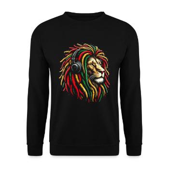 Jamaikanische Löwe Reggae Wurzel Löwe Juda Rasta - Unisex Pullover - Schwarz - Vorne - Alina (178cm) & Michal (187cm)