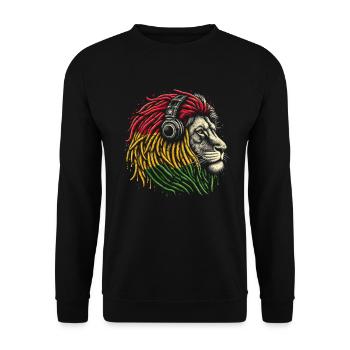 Jamaikanische Löwe Reggae Wurzel Löwe Juda Rasta - Unisex Pullover - Schwarz - Vorne - Alina (178cm) & Michal (187cm)