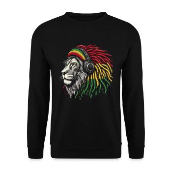 Jamaikanische Löwe Reggae Wurzel Löwe Juda Rasta - Unisex Pullover - Schwarz - Vorne - Alina (178cm) & Michal (187cm)