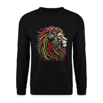 Jamaikanische Löwe Reggae Wurzel Löwe Juda Rasta - Unisex Pullover - Schwarz - Vorne - Alina (178cm) & Michal (187cm)