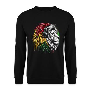 Jamaikanische Löwe Reggae Wurzel Löwe Juda Rasta - Unisex Pullover - Schwarz - Vorne - Alina (178cm) & Michal (187cm)