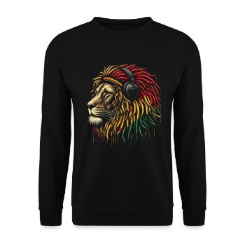 Jamaikanische Löwe Reggae Wurzel Löwe Juda Rasta - Unisex Pullover - Schwarz - Vorne - Alina (178cm) & Michal (187cm)