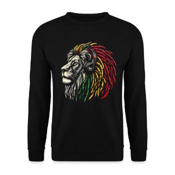 Lion jamaïcain Reggae Root Lion Judah Rasta - Sweat-shirt Unisexe - noir - Devant - Alina (178cm) & Michal (187cm)