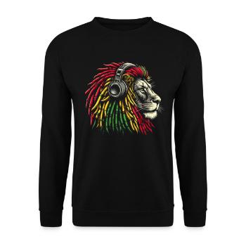 Lion jamaïcain Reggae Root Lion Judah Rasta - Sweat-shirt Unisexe - noir - Devant - Alina (178cm) & Michal (187cm)