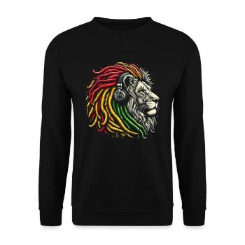 Lion jamaïcain Reggae Root Lion Judah Rasta - Sweat-shirt Unisexe - noir - Devant - Alina (178cm) & Michal (187cm)