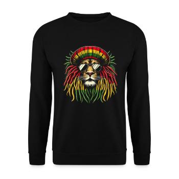 Lion jamaïcain Reggae Root Lion Judah Rasta - Sweat-shirt Unisexe - noir - Devant - Alina (178cm) & Michal (187cm)