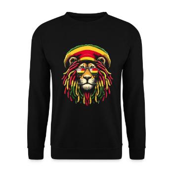 Lion jamaïcain Reggae Root Lion Judah Rasta - Sweat-shirt Unisexe - noir - Devant - Alina (178cm) & Michal (187cm)