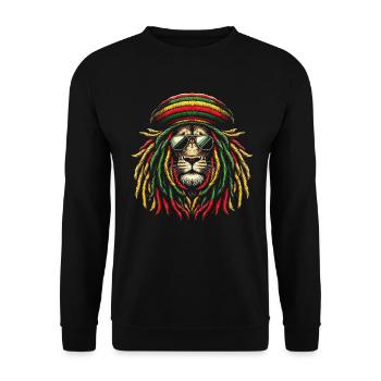 Jamaikanische Löwe Reggae Wurzel Löwe Juda Rasta - Unisex Pullover - Schwarz - Vorne - Alina (178cm) & Michal (187cm)