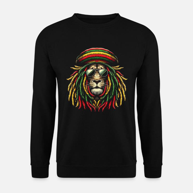 Lion jamaïcain Reggae Root Lion Judah Rasta - Sweat-shirt Unisexe - noir