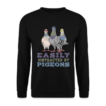 pigeon fancier pigeon bird lover pigeon - Unisex Sweatshirt - black - Front - Alina (178cm) & Michal (187cm)