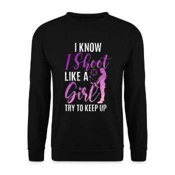 Tir à l’arc Chasse à l’arc Filles Chasse à la flèche - Sweat-shirt Unisexe - noir - Devant - Alina (178cm) & Michal (187cm)