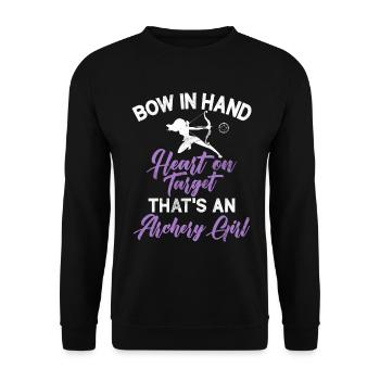 Tir à l’arc Chasse à l’arc Filles Chasse à la flèche - Sweat-shirt Unisexe - noir - Devant - Alina (178cm) & Michal (187cm)