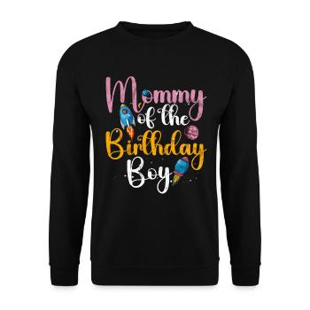 Birthday Girl's Mother Space Astronauts - Unisex Sweatshirt - black - Front - Alina (178cm) & Michal (187cm)