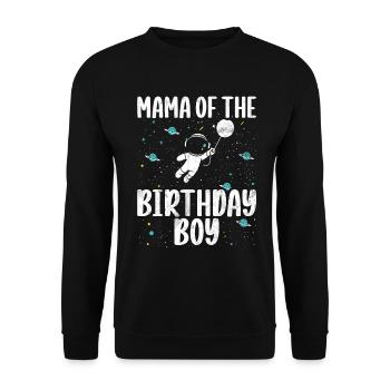 Birthday Girl's Mother Space Astronauts - Unisex Sweatshirt - black - Front - Alina (178cm) & Michal (187cm)