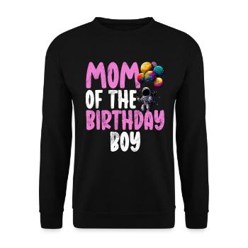 Birthday Girl's Mother Space Astronauts - Unisex Sweatshirt - black - Front - Alina (178cm) & Michal (187cm)