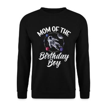 Birthday Girl's Mother Space Astronauts - Unisex Sweatshirt - black - Front - Alina (178cm) & Michal (187cm)