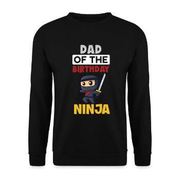 Ninja Dad Birthday Matching Family Ninja Warrior - Unisex Pullover - Schwarz - Vorne - Alina (178cm) & Michal (187cm)