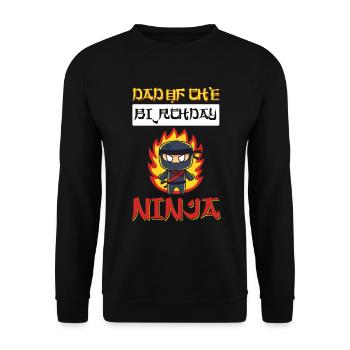 Ninja Dad Birthday Matching Family Ninja Warrior - Unisex Pullover - Schwarz - Vorne - Alina (178cm) & Michal (187cm)