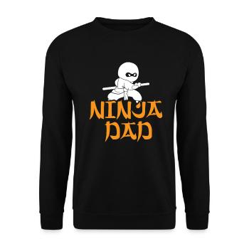 Ninja Dad Birthday Matching Family Ninja Warrior - Unisex Pullover - Schwarz - Vorne - Alina (178cm) & Michal (187cm)