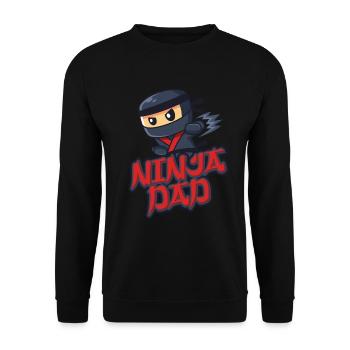 Ninja Dad Birthday Matching Family Ninja Warrior - Unisex Pullover - Schwarz - Vorne - Alina (178cm) & Michal (187cm)