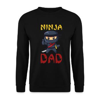 Ninja Dad Birthday Matching Family Ninja Warrior - Unisex Pullover - Schwarz - Vorne - Alina (178cm) & Michal (187cm)