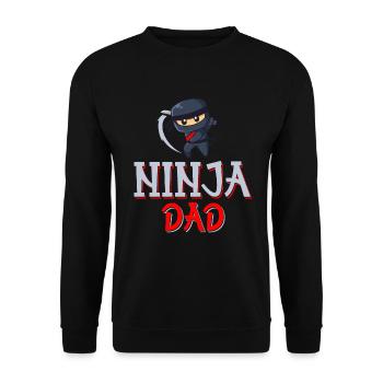 Ninja Dad Birthday Matching Family Ninja Warrior - Unisex Pullover - Schwarz - Vorne - Alina (178cm) & Michal (187cm)