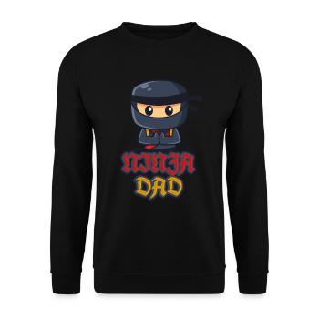 Ninja Dad Birthday Matching Family Ninja Warrior - Unisex Pullover - Schwarz - Vorne - Alina (178cm) & Michal (187cm)
