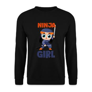 Ninja Girl Drôle Fête D’anniversaire Bday Girl - Sweat-shirt Unisexe - noir - Devant - Alina (178cm) & Michal (187cm)
