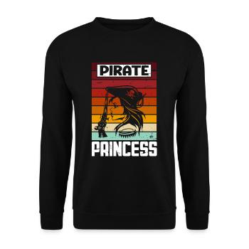 Pirate Princess Pirate Skull Cross Bones - Unisex Sweatshirt - black - Front - Alina (178cm) & Michal (187cm)