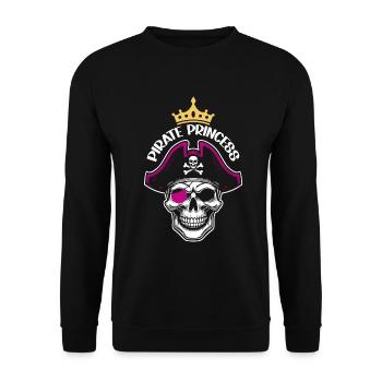 Pirate Princess Pirate Skull Cross Bones - Unisex Sweatshirt - black - Front - Alina (178cm) & Michal (187cm)