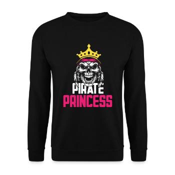 Pirate Princess Pirate Skull Cross Bones - Unisex Sweatshirt - black - Front - Alina (178cm) & Michal (187cm)