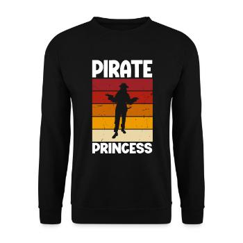 Pirate Princess Pirate Skull Cross Bones - Unisex Sweatshirt - black - Front - Alina (178cm) & Michal (187cm)