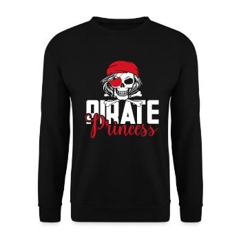 Pirate Princess Pirate Skull Cross Bones - Unisex Sweatshirt - black - Front - Alina (178cm) & Michal (187cm)