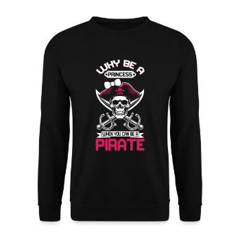 Pirate Princess Pirate Skull Cross Bones - Unisex Sweatshirt - black - Front - Alina (178cm) & Michal (187cm)