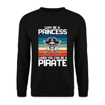 Pirate Princess Pirate Skull Cross Bones - Unisex Sweatshirt - black - Front - Alina (178cm) & Michal (187cm)