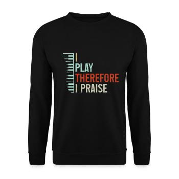 Klavier Christliche Musik Jesus Pianist Gott - Unisex Pullover - Schwarz - Vorne - Alina (178cm) & Michal (187cm)