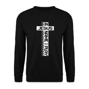 Klavier Christliche Musik Jesus Pianist Gott - Unisex Pullover - Schwarz - Vorne - Alina (178cm) & Michal (187cm)