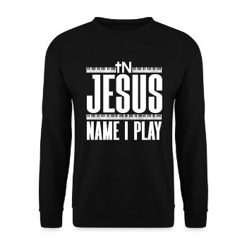 Klavier Christliche Musik Jesus Pianist Gott - Unisex Pullover - Schwarz - Vorne - Alina (178cm) & Michal (187cm)