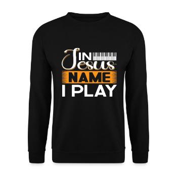 Klavier Christliche Musik Jesus Pianist Gott - Unisex Pullover - Schwarz - Vorne - Alina (178cm) & Michal (187cm)