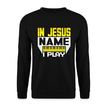 Klavier Christliche Musik Jesus Pianist Gott - Unisex Pullover - Schwarz - Vorne - Alina (178cm) & Michal (187cm)