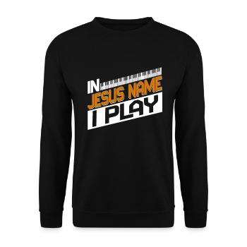 Klavier Christliche Musik Jesus Pianist Gott - Unisex Pullover - Schwarz - Vorne - Alina (178cm) & Michal (187cm)