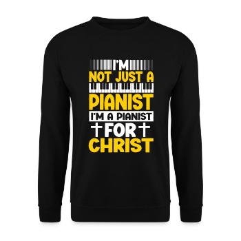 Klavier Christliche Musik Jesus Pianist Gott - Unisex Pullover - Schwarz - Vorne - Alina (178cm) & Michal (187cm)