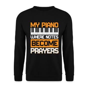 Klavier Christliche Musik Jesus Pianist Gott - Unisex Pullover - Schwarz - Vorne - Alina (178cm) & Michal (187cm)