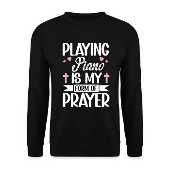 Klavier Christliche Musik Jesus Pianist Gott - Unisex Pullover - Schwarz - Vorne - Alina (178cm) & Michal (187cm)