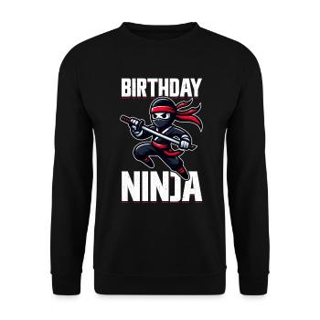 Birthday Ninja Birthday Party Theme Bday Ninja - Unisex Sweatshirt - black - Front - Alina (178cm) & Michal (187cm)
