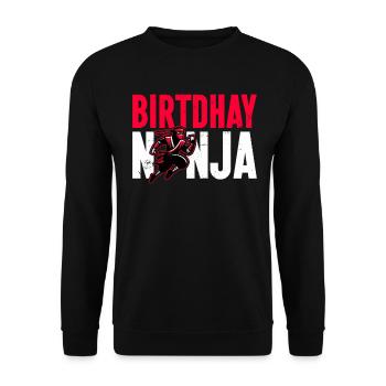 Birthday Ninja Birthday Party Theme Bday Ninja - Unisex Sweatshirt - black - Front - Alina (178cm) & Michal (187cm)