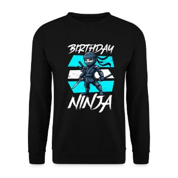 Birthday Ninja Birthday Party Theme Bday Ninja - Unisex Sweatshirt - black - Front - Alina (178cm) & Michal (187cm)