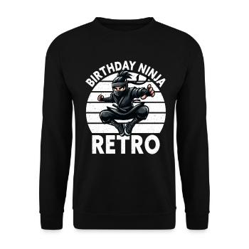 Birthday Ninja Birthday Party Theme Bday Ninja - Unisex Sweatshirt - black - Front - Alina (178cm) & Michal (187cm)